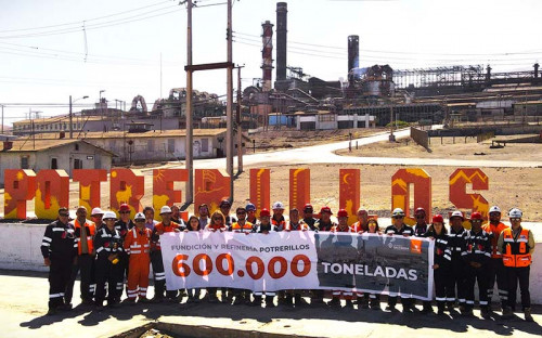 Fundición Potrerillos logró récord de fusión de cobre en 2024