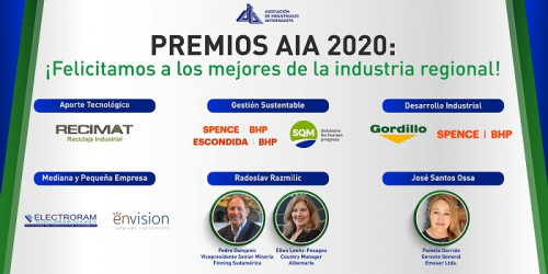 Premios AIA 2020 reconoció a 7 empresas de la Región de Antofagasta por su trayectoria y gestión destacada