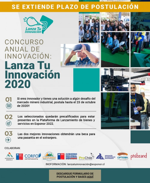 Hasta el 23 de octubre: amplían plazo para postular a concurso Lanza tu Innovación 2020