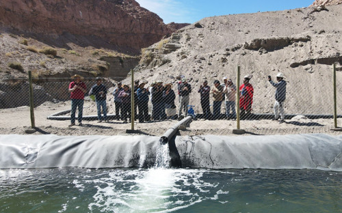 Asociación Atacameña de regantes y agricultores de la Quebrada de Soncor inauguran estanque de agua con apoyo de SQM