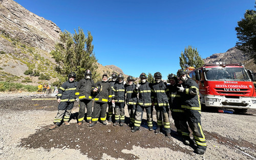 Brigadistas de Codelco Andina refuerzan sus competencias en rescate vehicular y control de incendios industriales