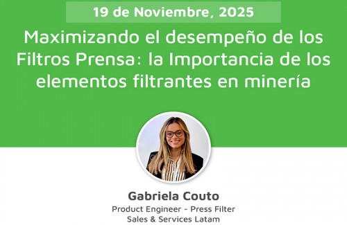 Valmet organiza webinar técnico sobre filtros prensa y sostenibilidad en minería