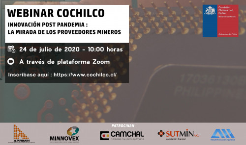 Cochilco realizará webinar sobre «Innovación post pandemia: la mirada de los proveedores mineros»