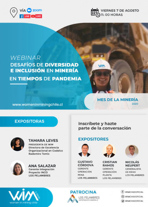 WIM Chile realizará el webinar: «Desafíos de Diversidad e Inclusión en Minería en Tiempos de Pandemia»