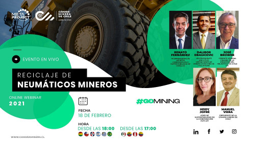 Cámara Minera de Chile realizará webinar «Reciclaje de Neumáticos Mineros»