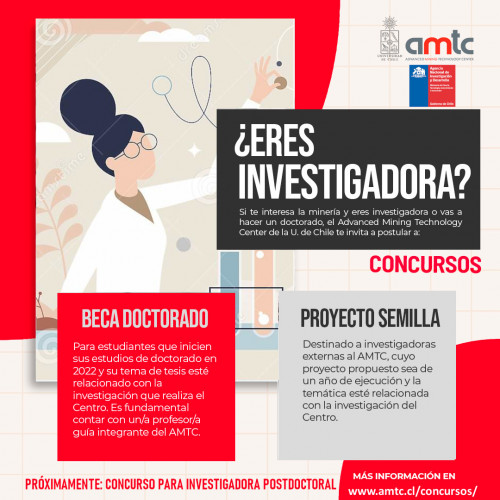 AMTC abre concursos de becas de doctorado y proyectos semilla para mujeres