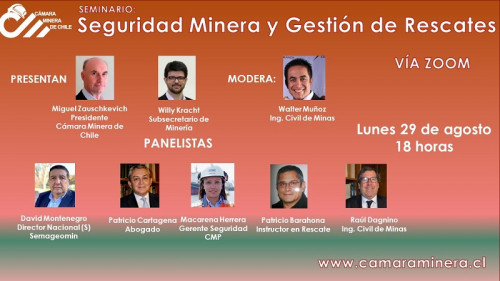 Cámara Minera invita a seminario sobre Seguridad y Gestión de Rescates