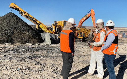 Codelco refuerza su compromiso sustentable al reciclar líneas de riego en desuso de la División Gabriela Mistral