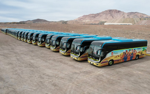 División Salvador de Codelco estrena flota de buses 100% eléctricos para trabajadores y contratistas