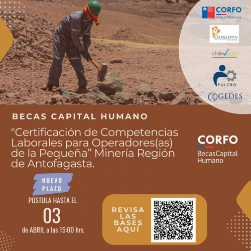 Hasta el 3 de abril se extiende el plazo para convocatoria que busca certificar operadores de la pequeña minería